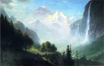 Albert Bierstadt : Staubbach Falls Near Lauterbrunnen Switzerland